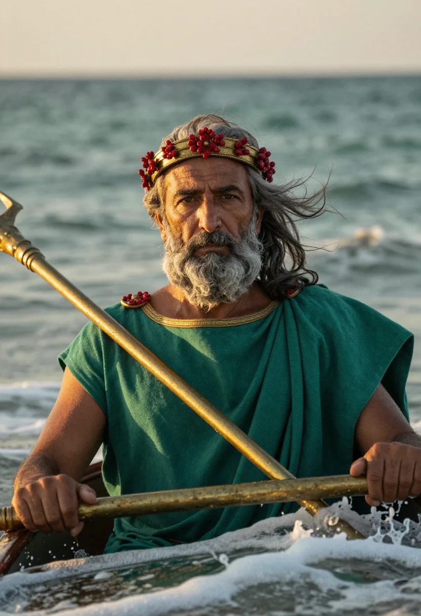AI poseidon sample — portrait of a man, close portrait of a Greek man in his sixt
