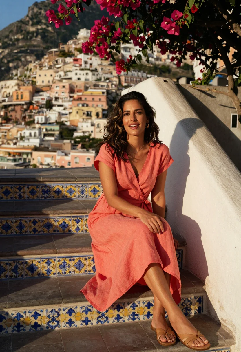 AI positano sample — portrait of a woman, three-quarter-length portrait of a Lati