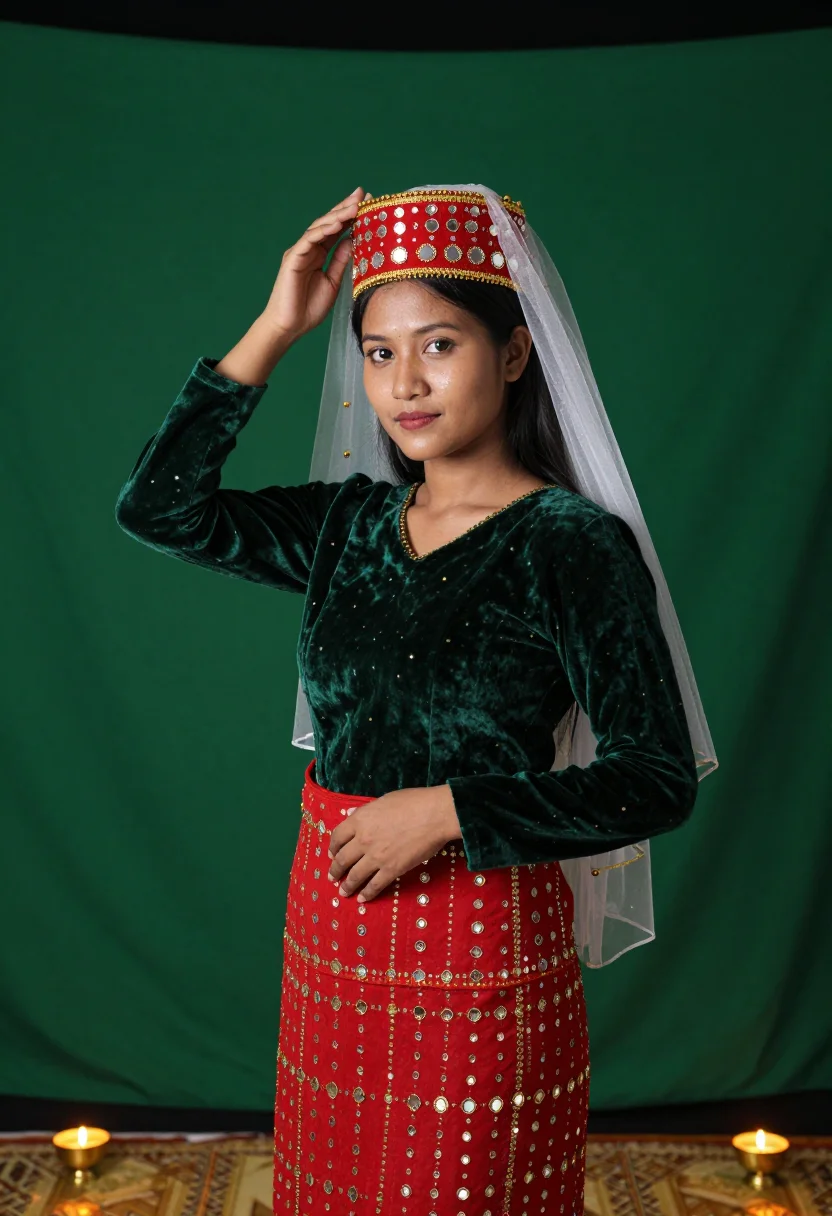 AI potloi sample — portrait of a woman, three-quarter-length portrait of a Meit