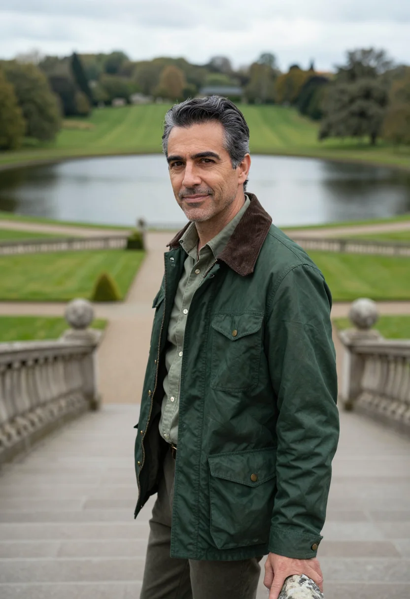 AI powerscourt landscape architect sugarloaf sample — portrait of a man, framed chest-up from the head to mid-ches
