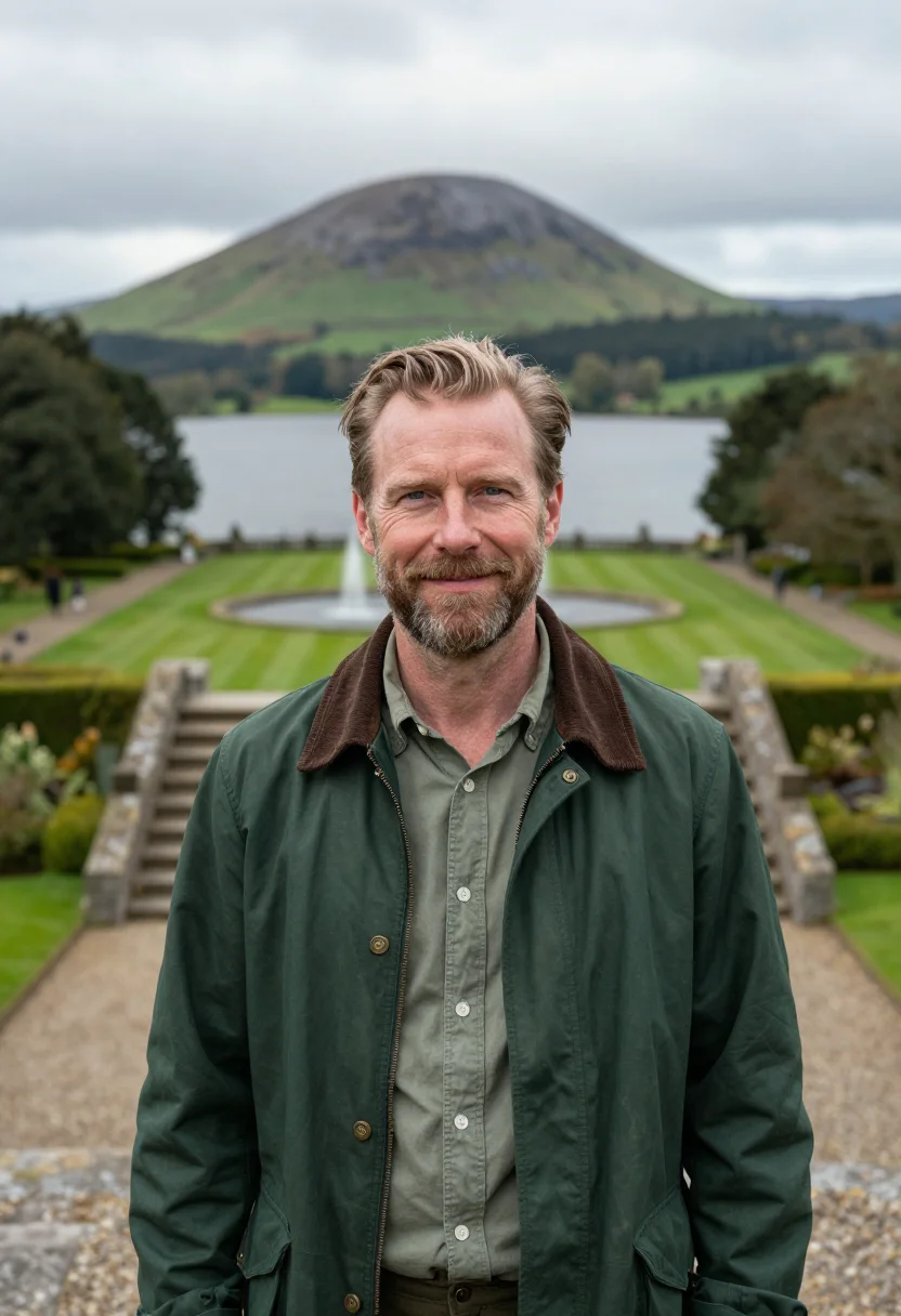 AI powerscourt landscape architect sugarloaf sample — portrait of a man, framed tight, head and shoulders, the bod