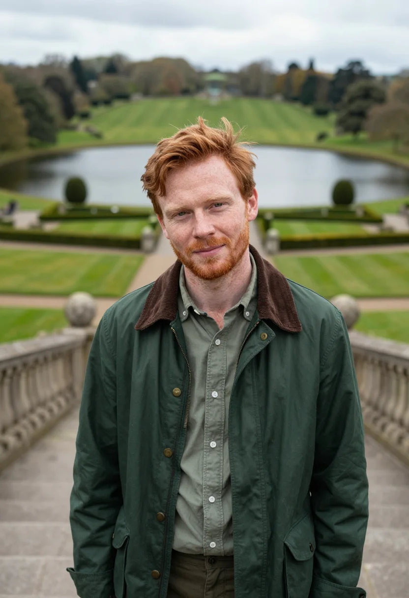 AI powerscourt landscape architect sugarloaf sample — portrait of a man, framed tight, head and shoulders, the bod