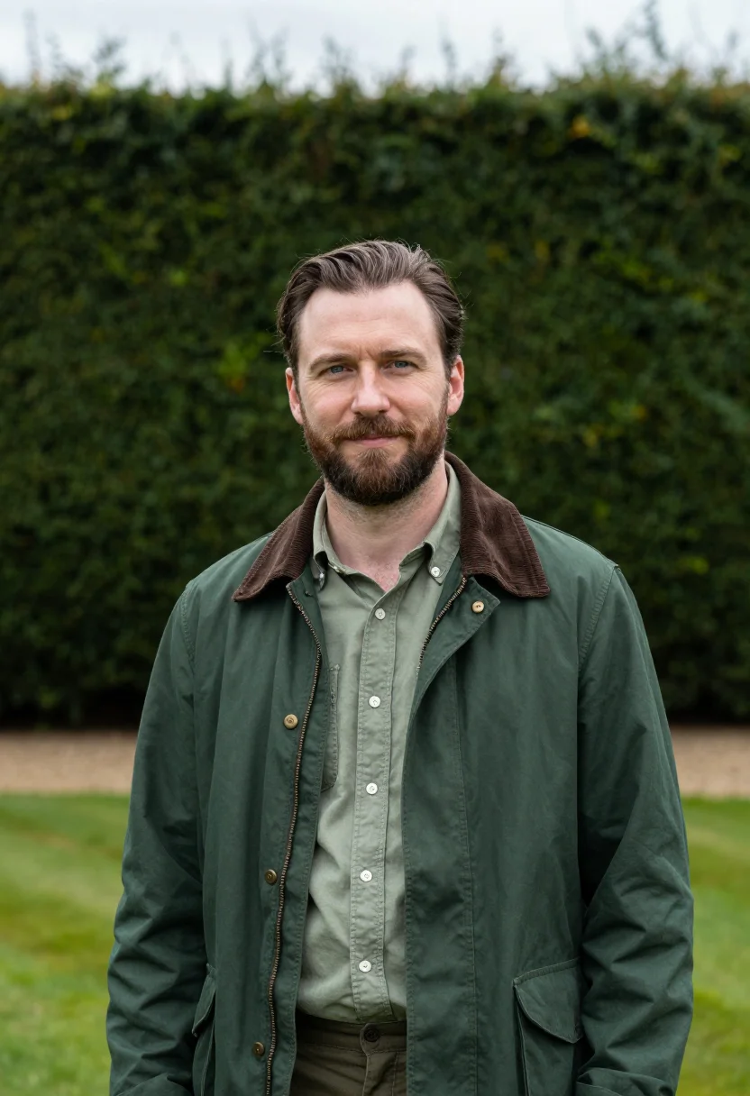 AI powerscourt landscape architect sugarloaf sample — portrait of a man, framed tight, head and shoulders, the bod