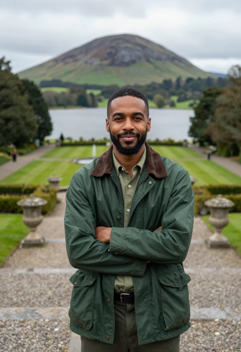 AI powerscourt landscape architect sugarloaf sample — portrait of a man, framed chest-up from the head to mid-ches