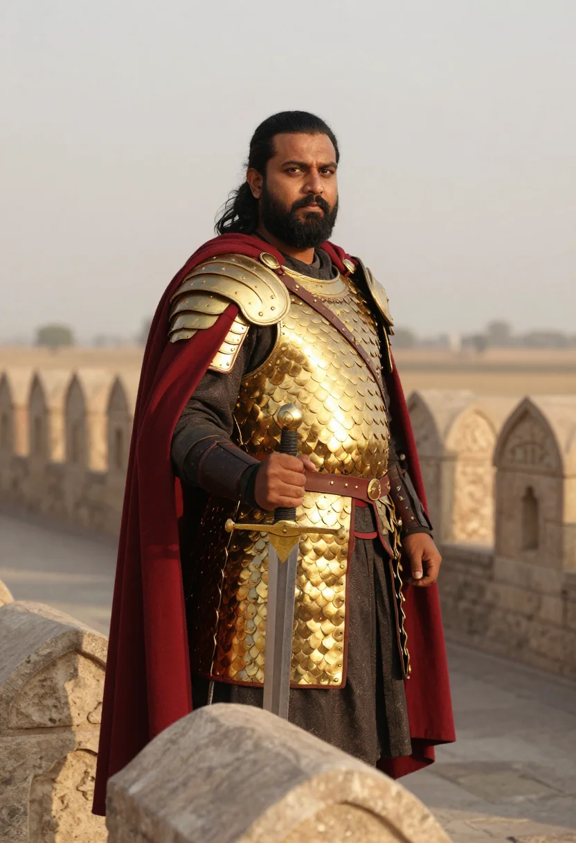 AI prabhas baahubali sample — portrait of a man, close half-length portrait of a South-Asi