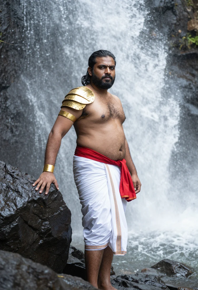AI prabhas baahubali sample — portrait of a man, three-quarter-length portrait of a South-