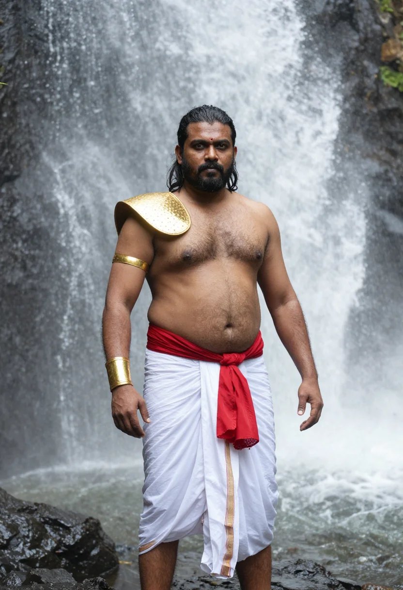 AI prabhas baahubali sample — portrait of a man, close half-length portrait of a South-Asi