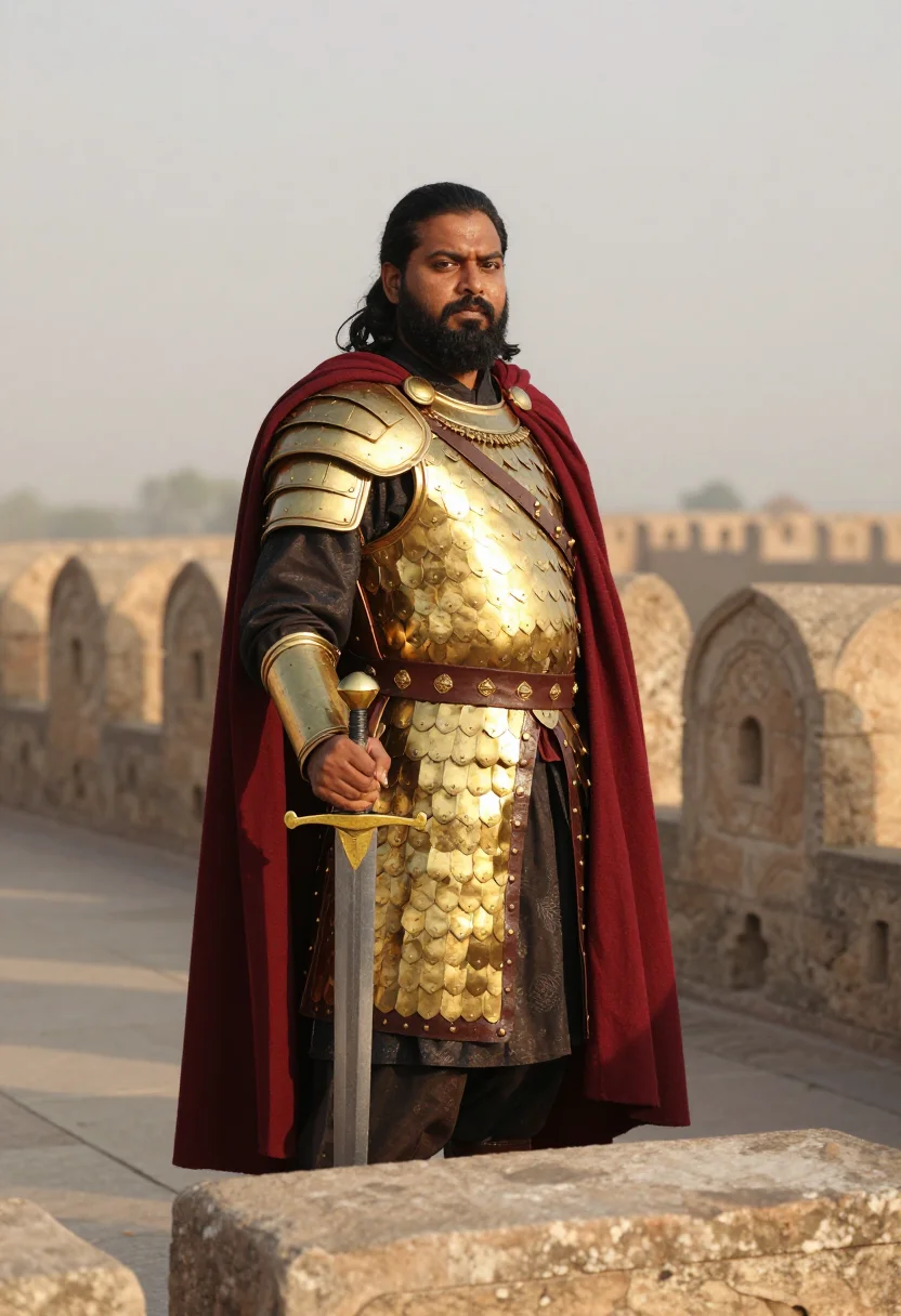 AI prabhas baahubali sample — portrait of a man, three-quarter-length portrait of a South-