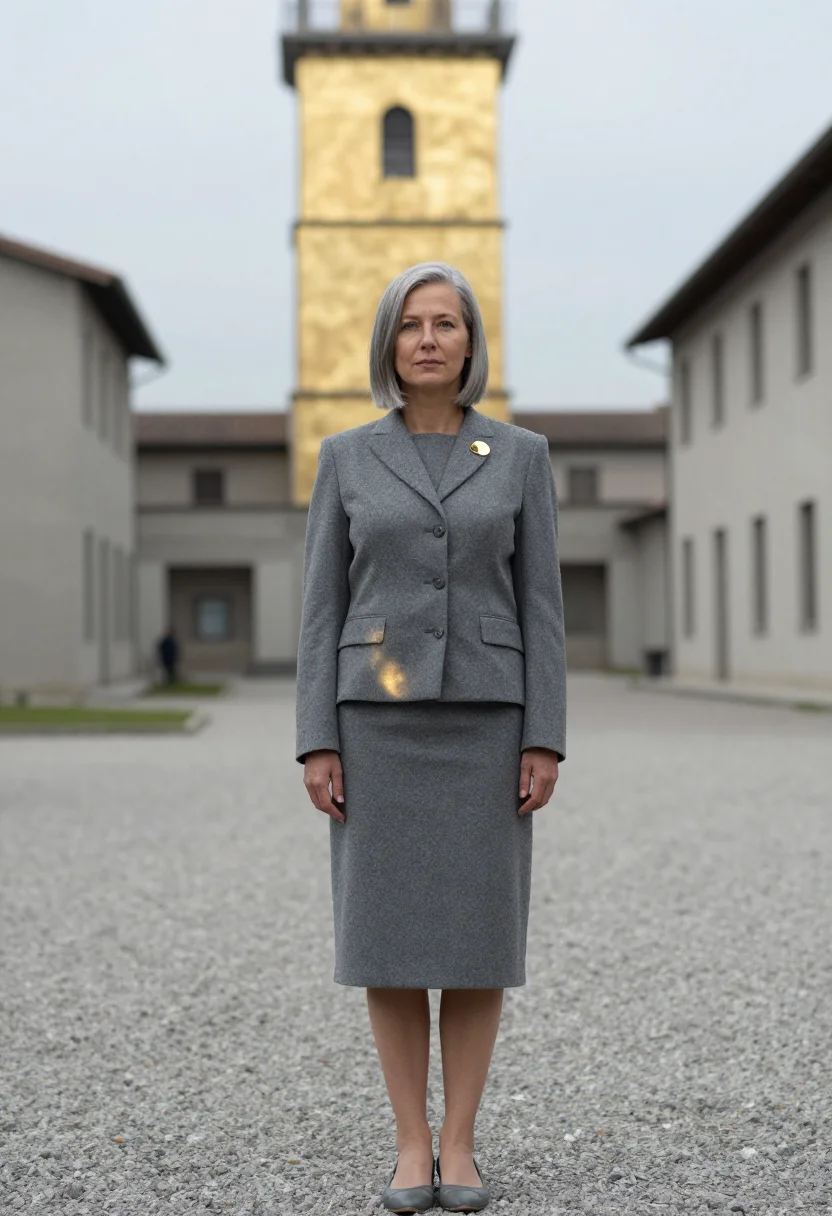 AI prada fondazione milano gold leaf haunted house sample — portrait of a woman, a Dutch woman in her early forties with