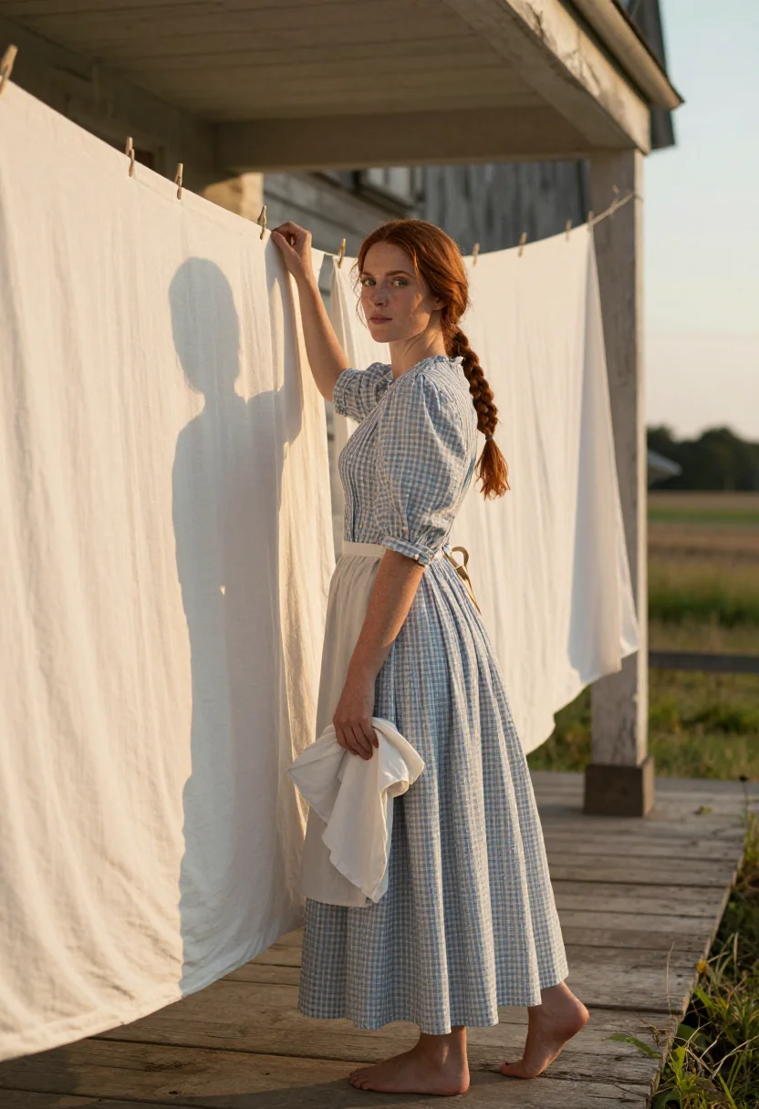 AI prairie homestead sample — portrait of a woman, full-length portrait of a Western-Europ