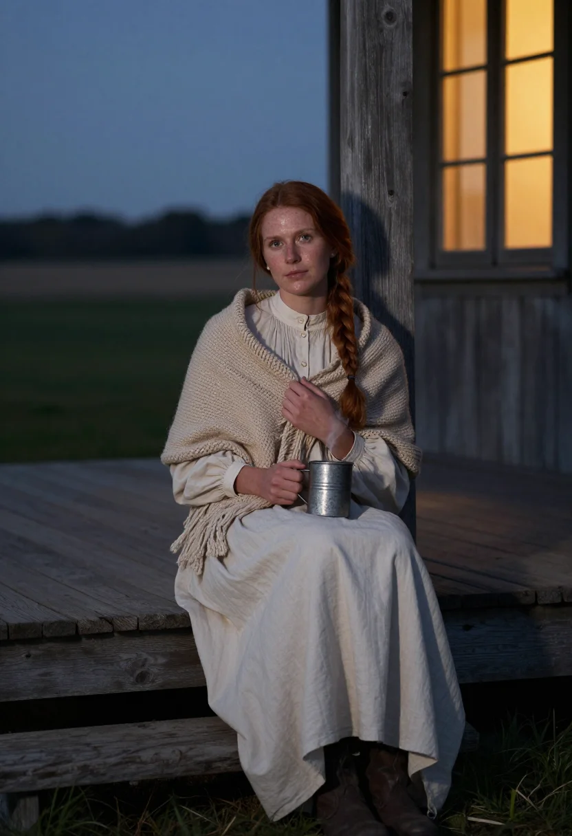 AI prairie homestead sample — portrait of a woman, full-length portrait of a Western-Europ