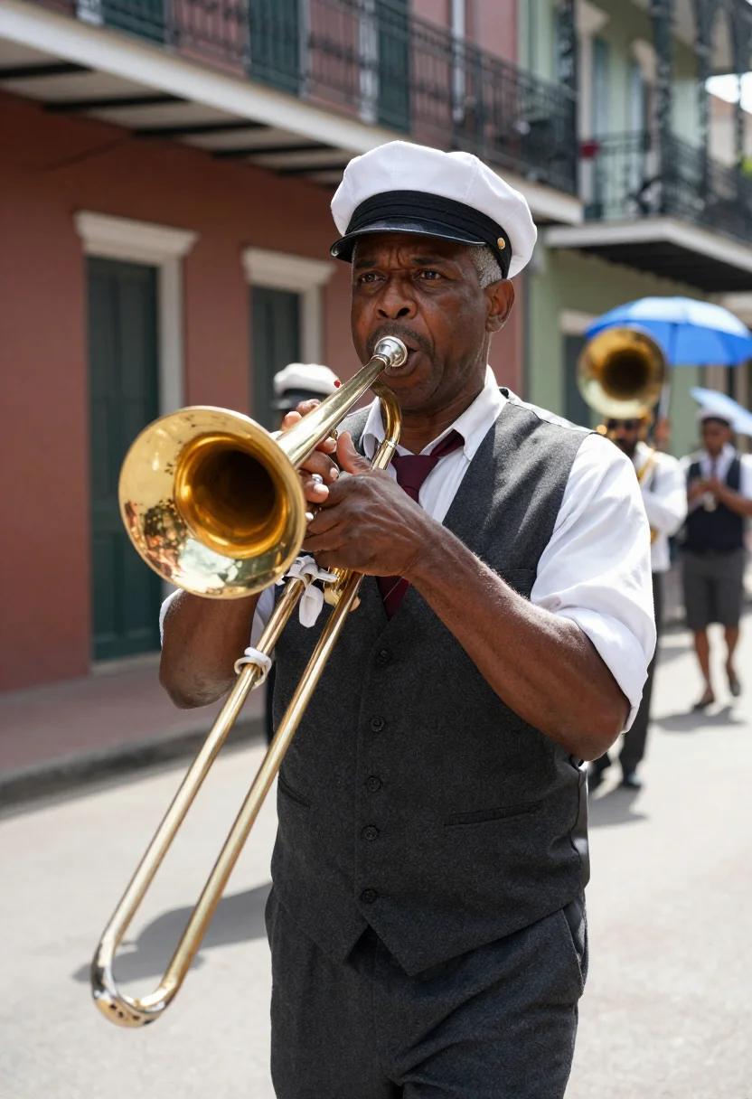 AI preservation hall sample — portrait of a man, half-length portrait of a Black American