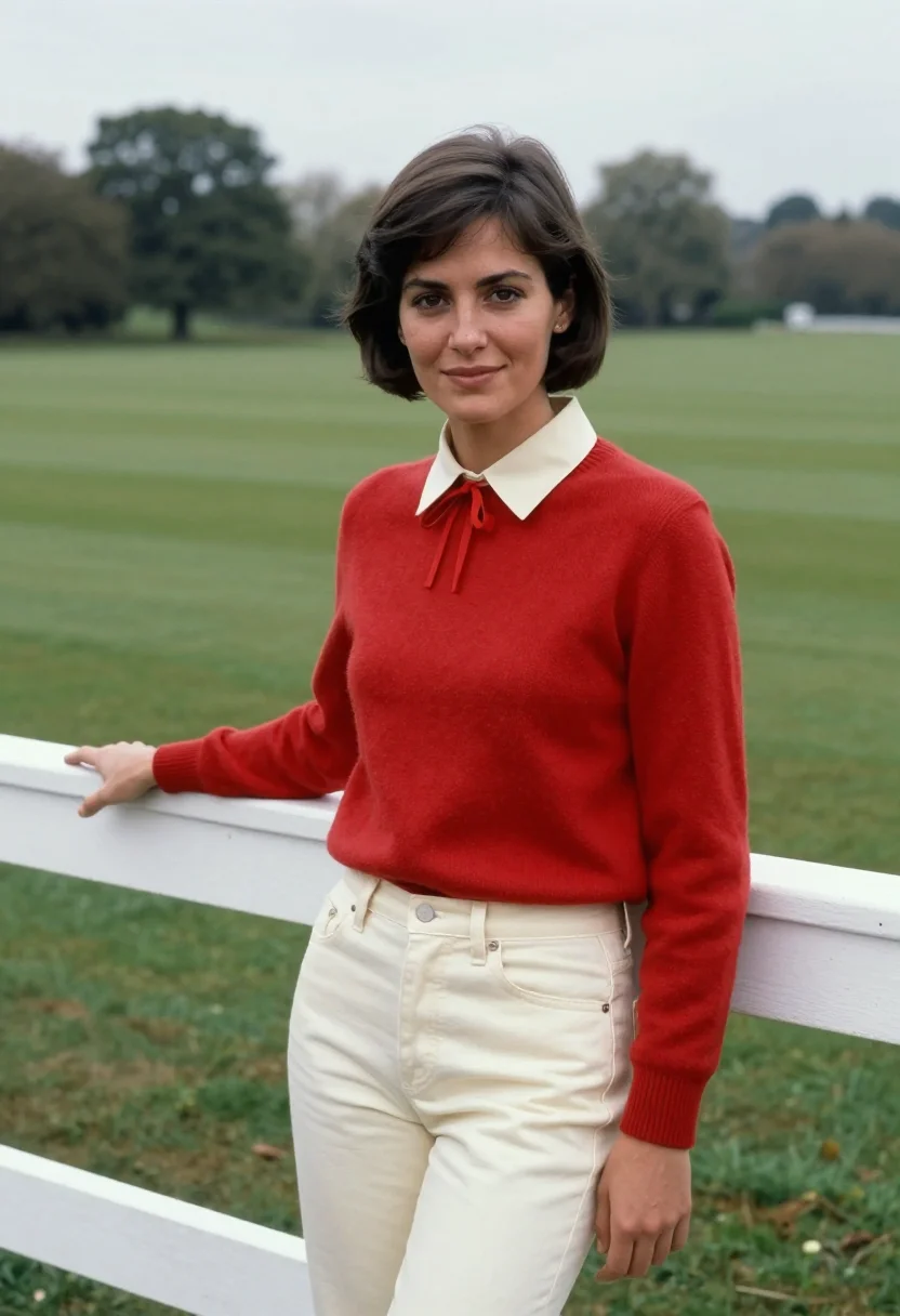 AI princess diana kensington sheep sweater red accent sample — portrait of a woman, an Italian woman in her late twenties w