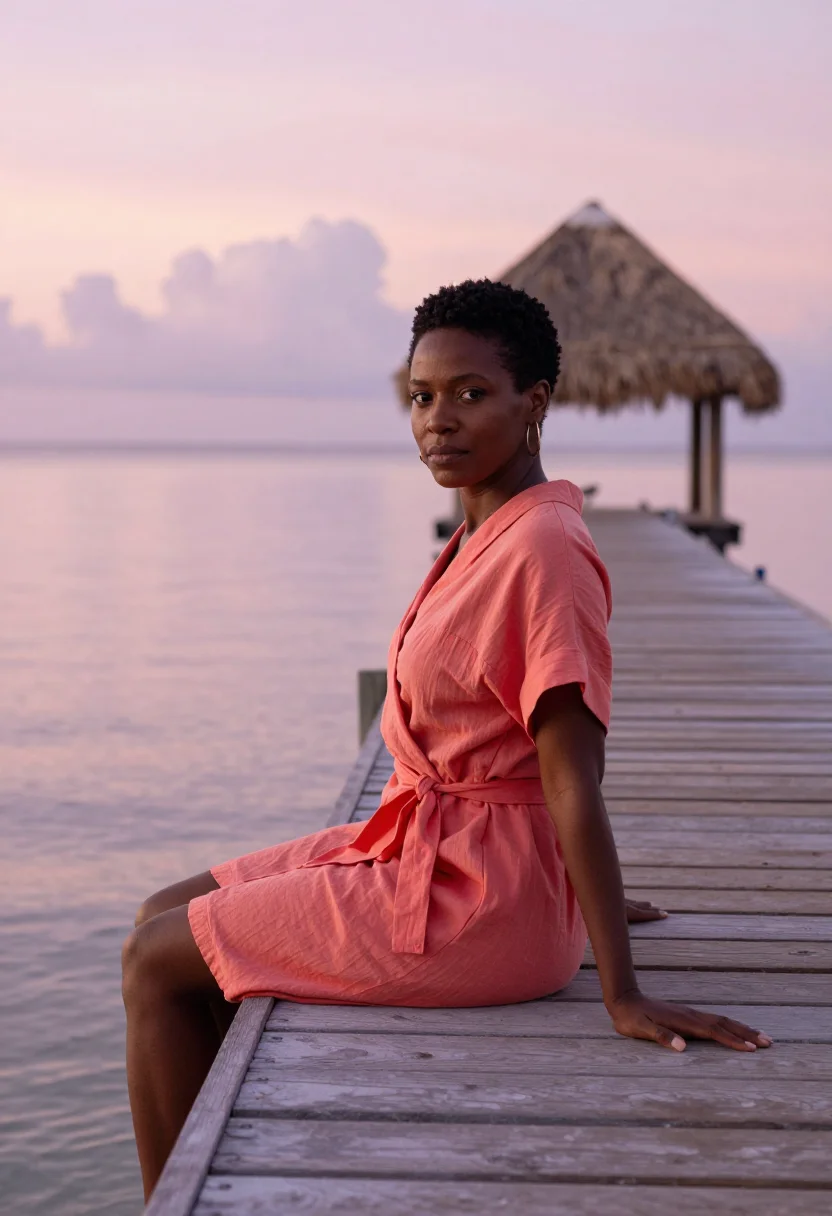 AI punta cana sample — portrait of a woman, half-length portrait of an Afro-Caribbe