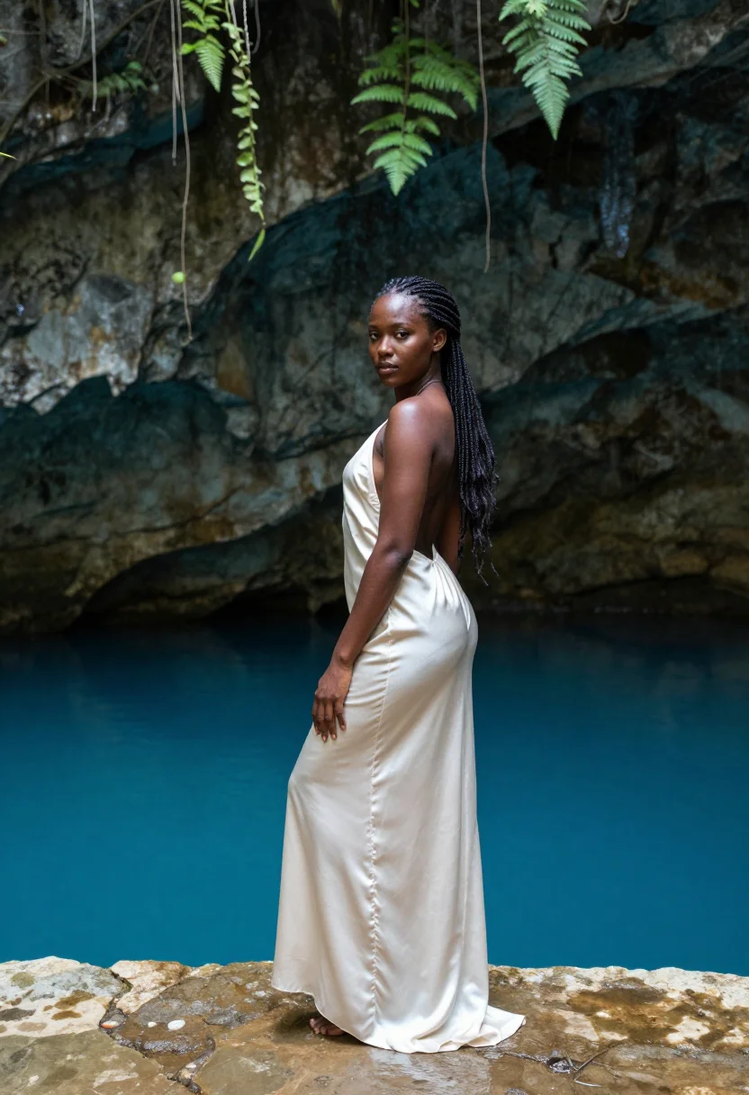AI punta cana sample — portrait of a woman, full-length portrait of an Afro-Caribbe