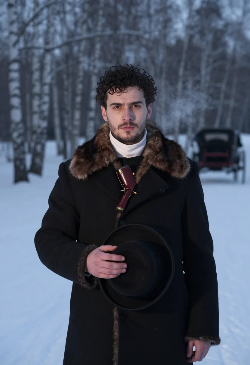 AI pushkin sample — portrait of a man, close half-length portrait of a man of We