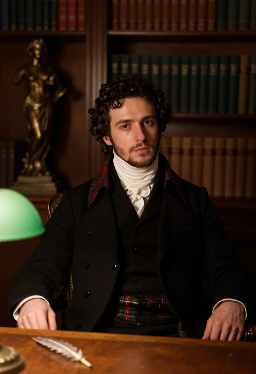 AI pushkin sample — portrait of a man, close half-length portrait of a man of We