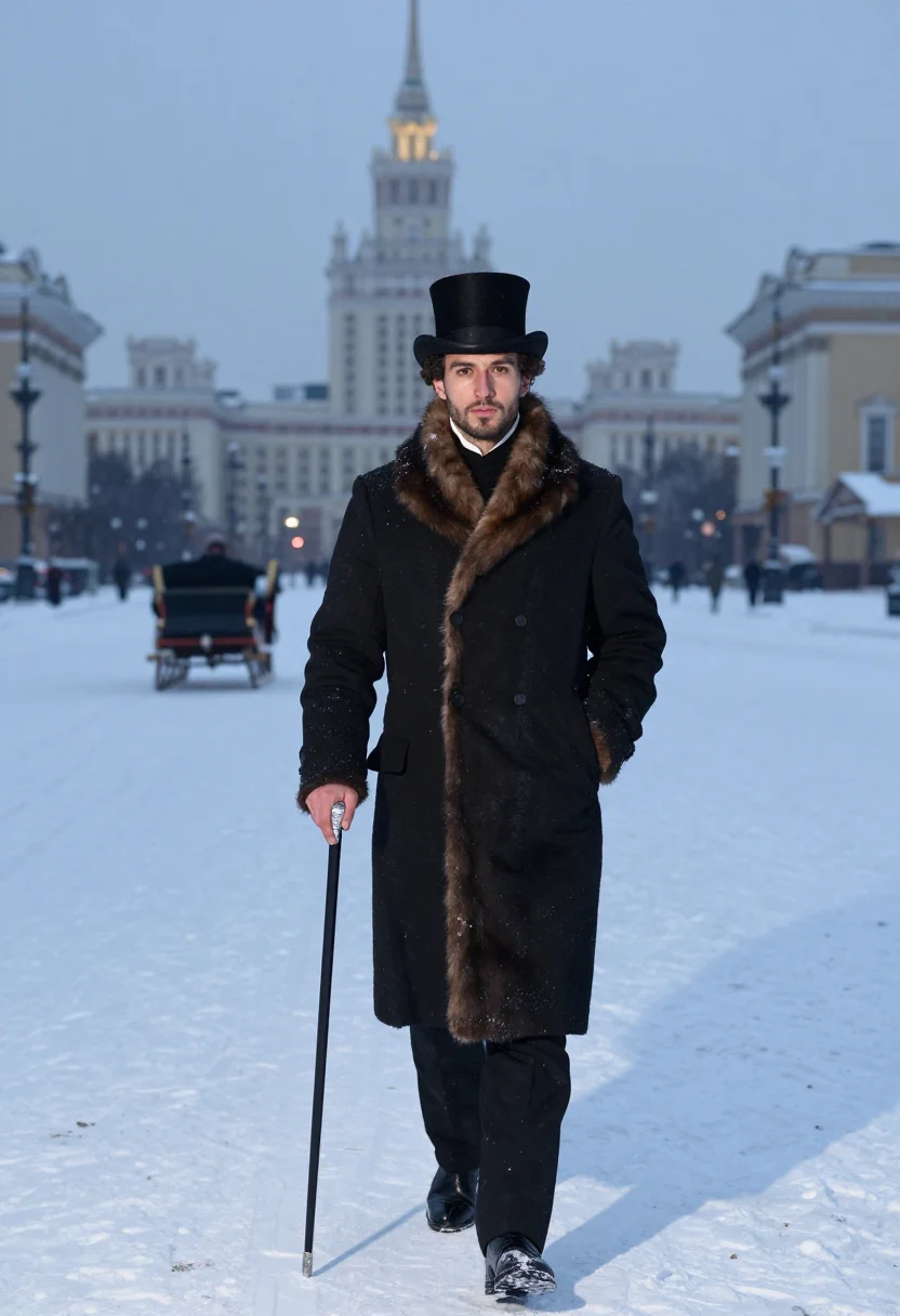 AI pushkin sample — portrait of a man, full-length portrait of a man of Western-