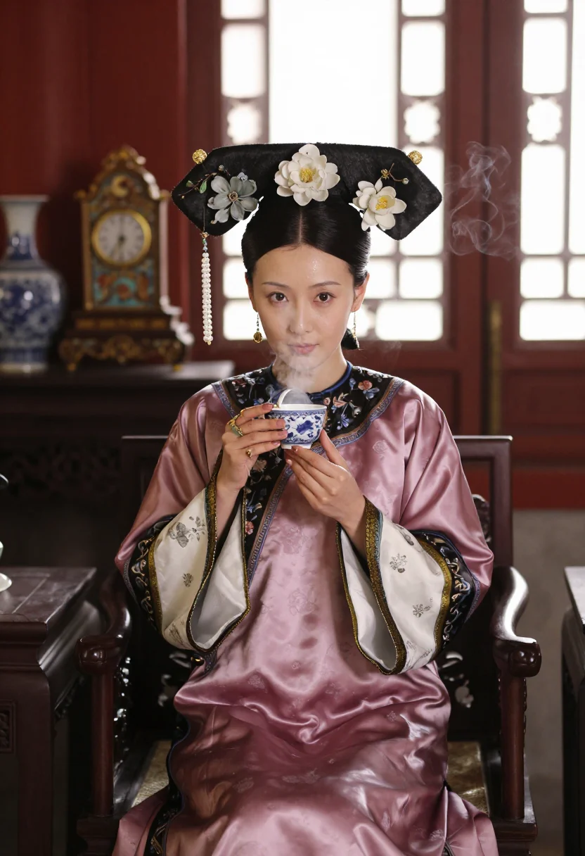 AI qing palace sample — portrait of a woman, half-length portrait of a Manchu Chines