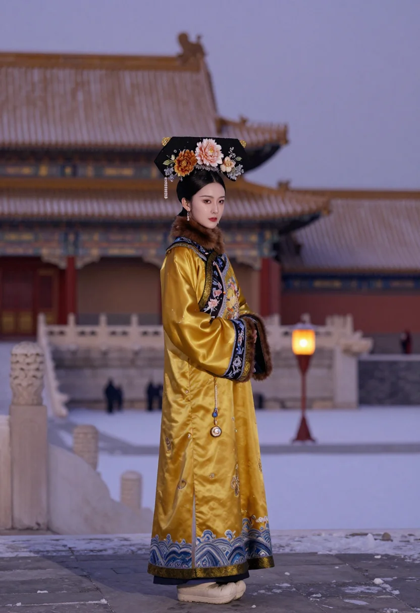 AI qing palace sample — portrait of a woman, three-quarter-length portrait of a Manc