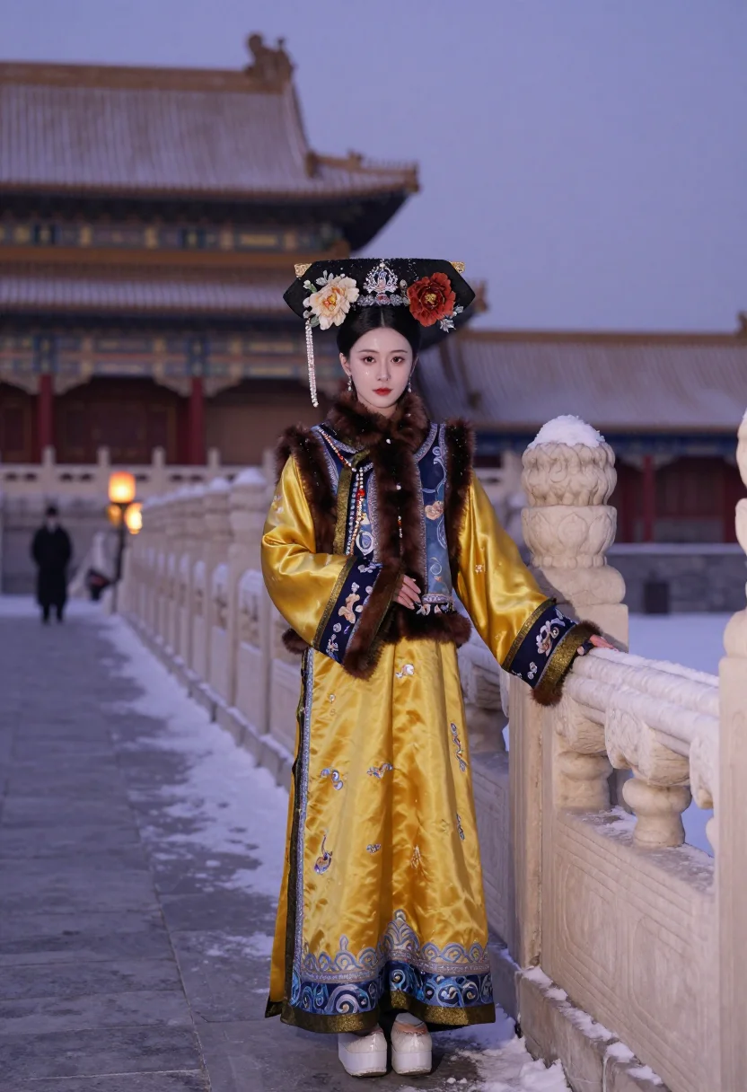AI qing palace sample — portrait of a woman, full-length portrait of a Manchu Chines