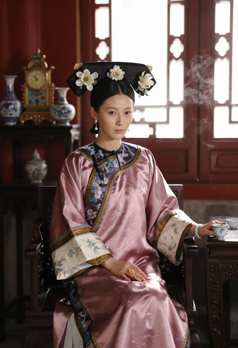 AI qing palace sample — portrait of a woman, three-quarter-length portrait of a Manc