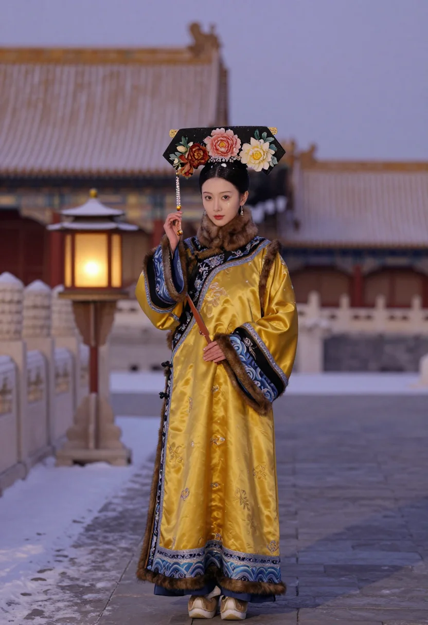 AI qing palace sample — portrait of a woman, half-length portrait of a Manchu Chines