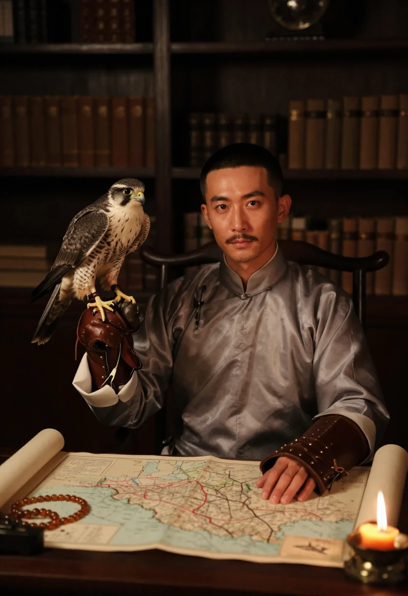 AI qing prince sample — portrait of a man, three-quarter-length portrait of a Manchu