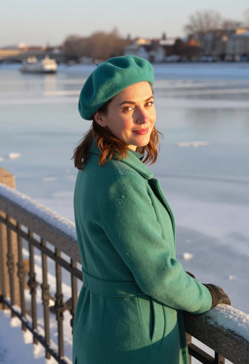 AI quebec copper verdigris sample — portrait of a woman, framed chest-up from the ribs with the