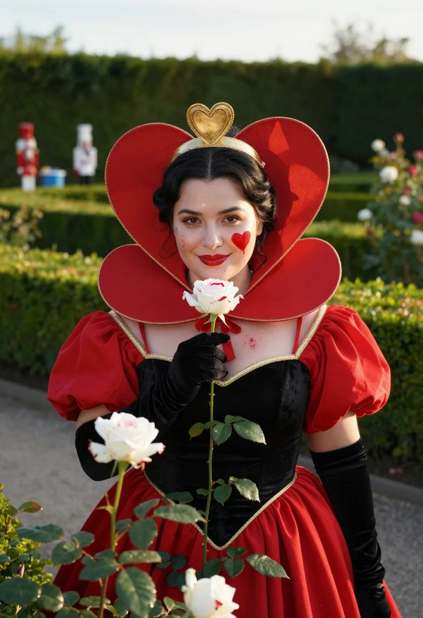 AI queen of hearts sample — portrait of a woman, chest-up portrait of a Western-European