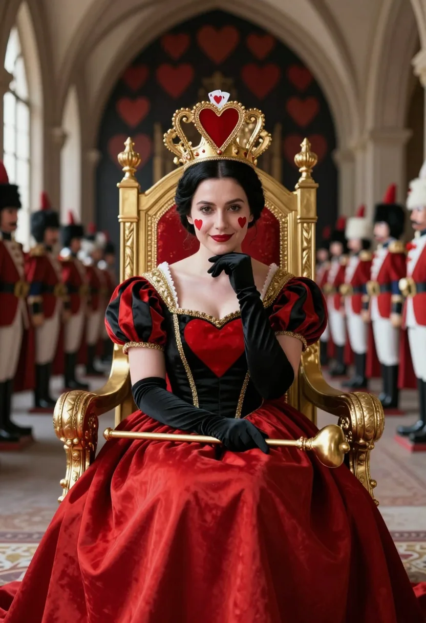 AI queen of hearts sample — portrait of a woman, three-quarter-length portrait of a West