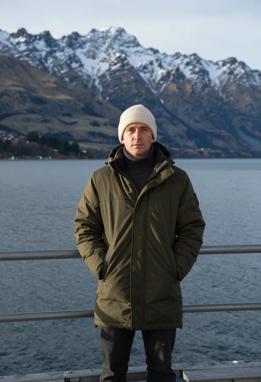 AI queenstown sample — portrait of a traveller, full-length portrait of a Western-E