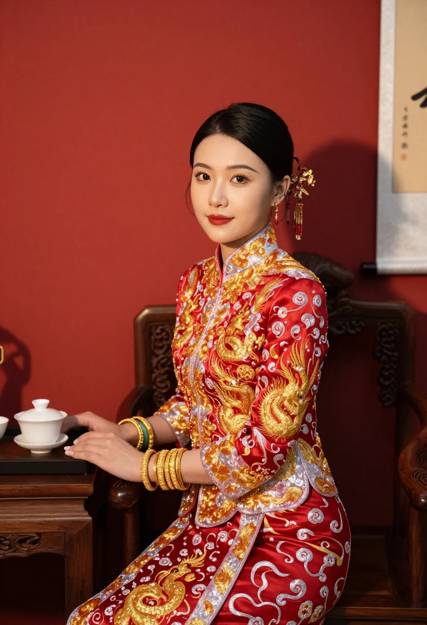 AI qun kwa sample — portrait of a woman, close half-length portrait of a Cantone