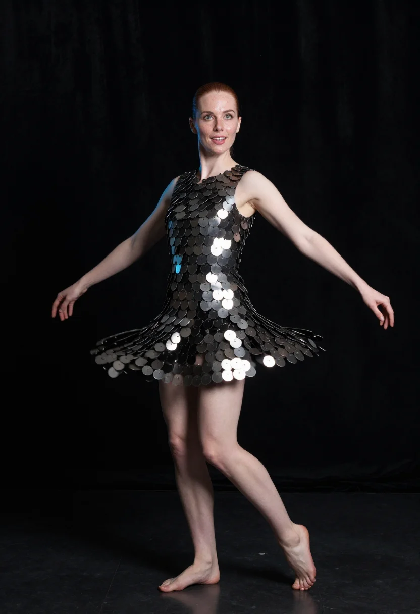 AI rabanne chainmail sample — portrait of a woman, full-length portrait of a Western-Europ