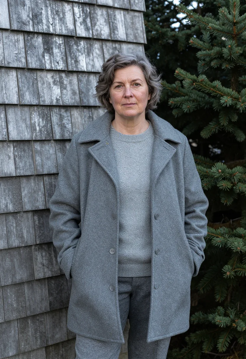 AI rachel carson southport sea grey sample — portrait of a woman, framed half-length from the head to the