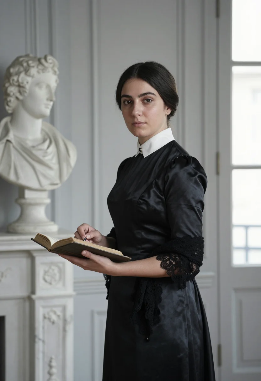AI rachel tragedienne sample — portrait of a woman, three-quarter-length portrait of a Fren