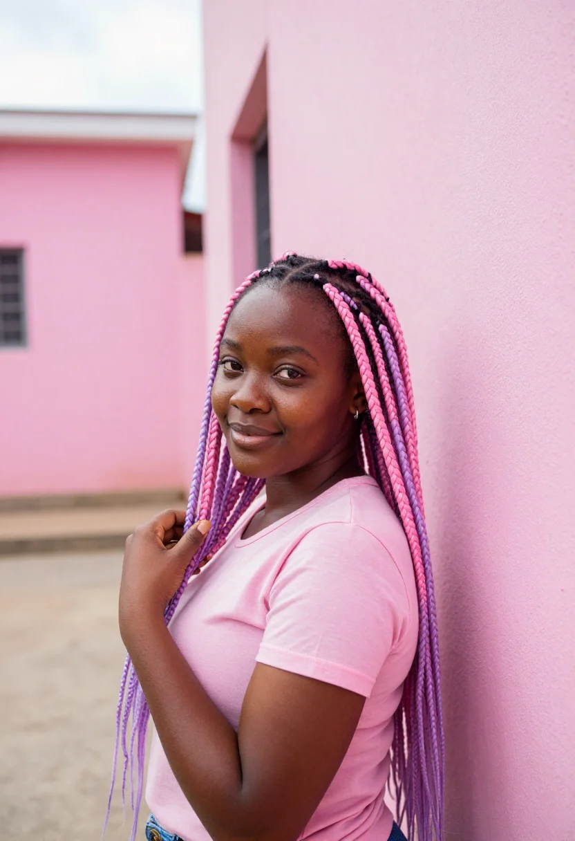 AI rafiki nairobi pastel pink sample — portrait of a woman, a Nairobi local, a Kenyan woman in her