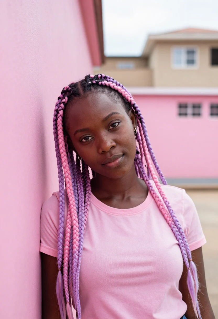 AI rafiki nairobi pastel pink sample — portrait of a woman, a Nairobi local, a Kenyan woman in her