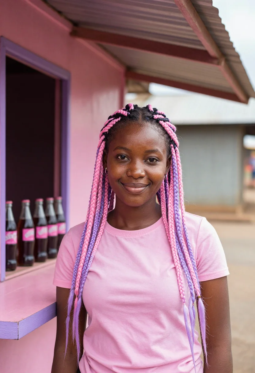 AI rafiki nairobi pastel pink sample — portrait of a woman, a Nairobi local, a Kikuyu woman in her