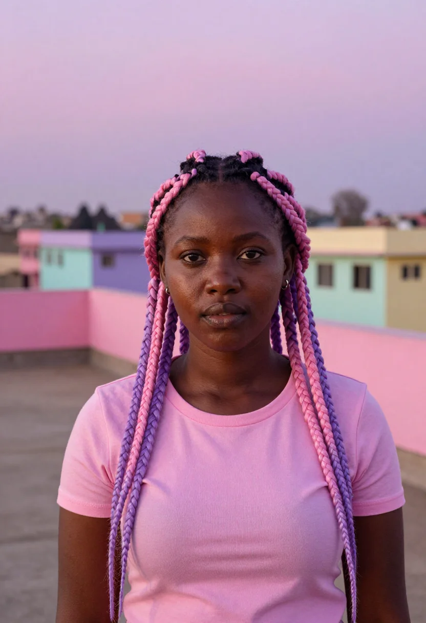 AI rafiki nairobi pastel pink sample — portrait of a woman, a Nairobi local, a Kenyan woman in her