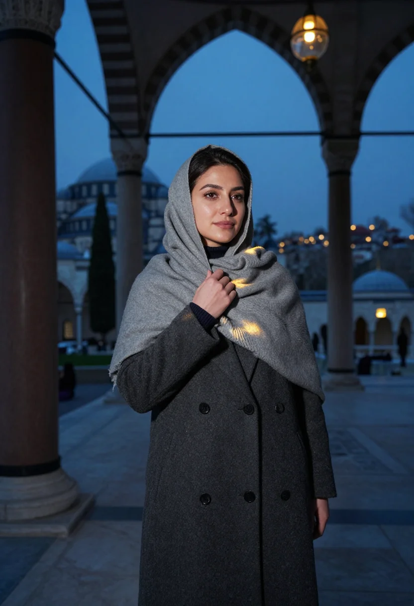 AI ramadan iftar istanbul sample — portrait of a woman, half-length portrait of a Turkish woman