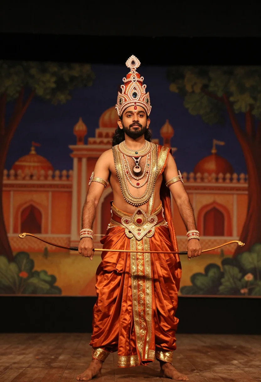 AI ramlila ravana sample — portrait of a man, half-length portrait of a North-Indian ma