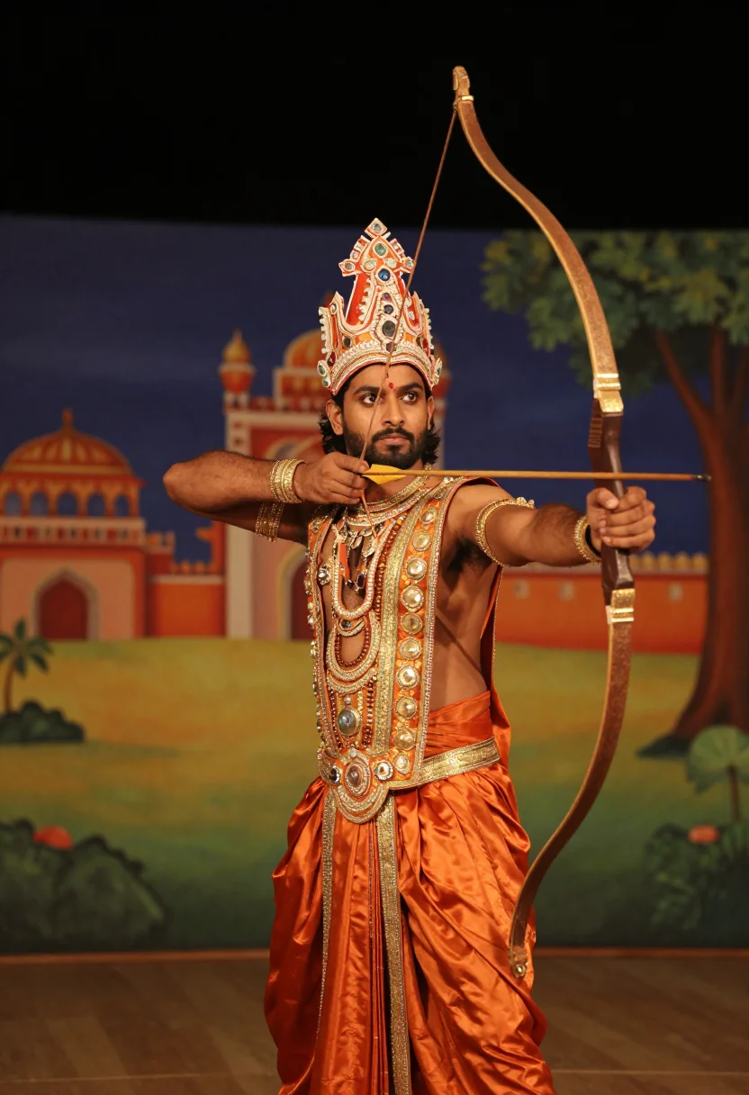AI ramlila ravana sample — portrait of a man, chest-up portrait of a North-Indian man i