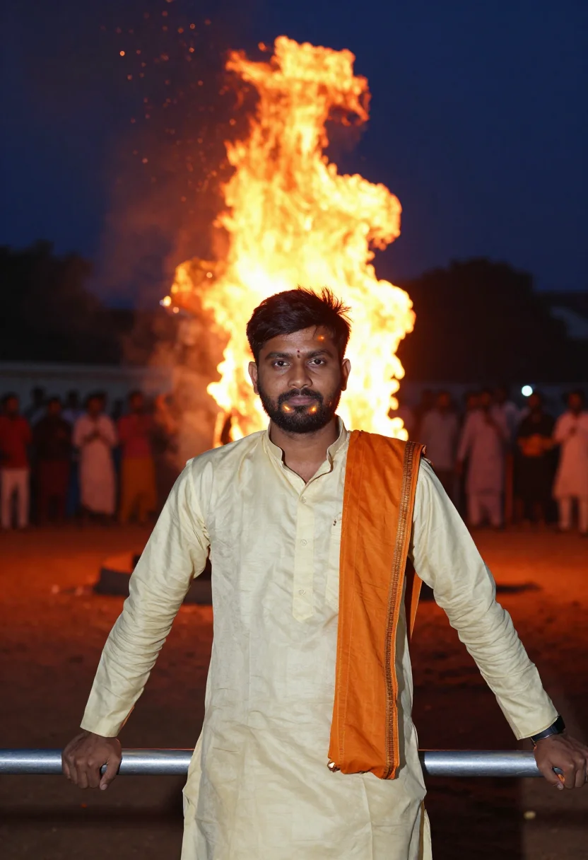 AI ramlila ravana sample — portrait of a man, chest-up portrait of a North-Indian man i