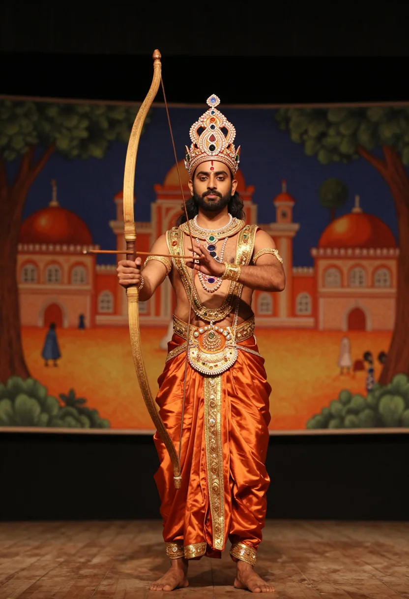AI ramlila ravana sample — portrait of a man, three-quarter-length portrait of a North-