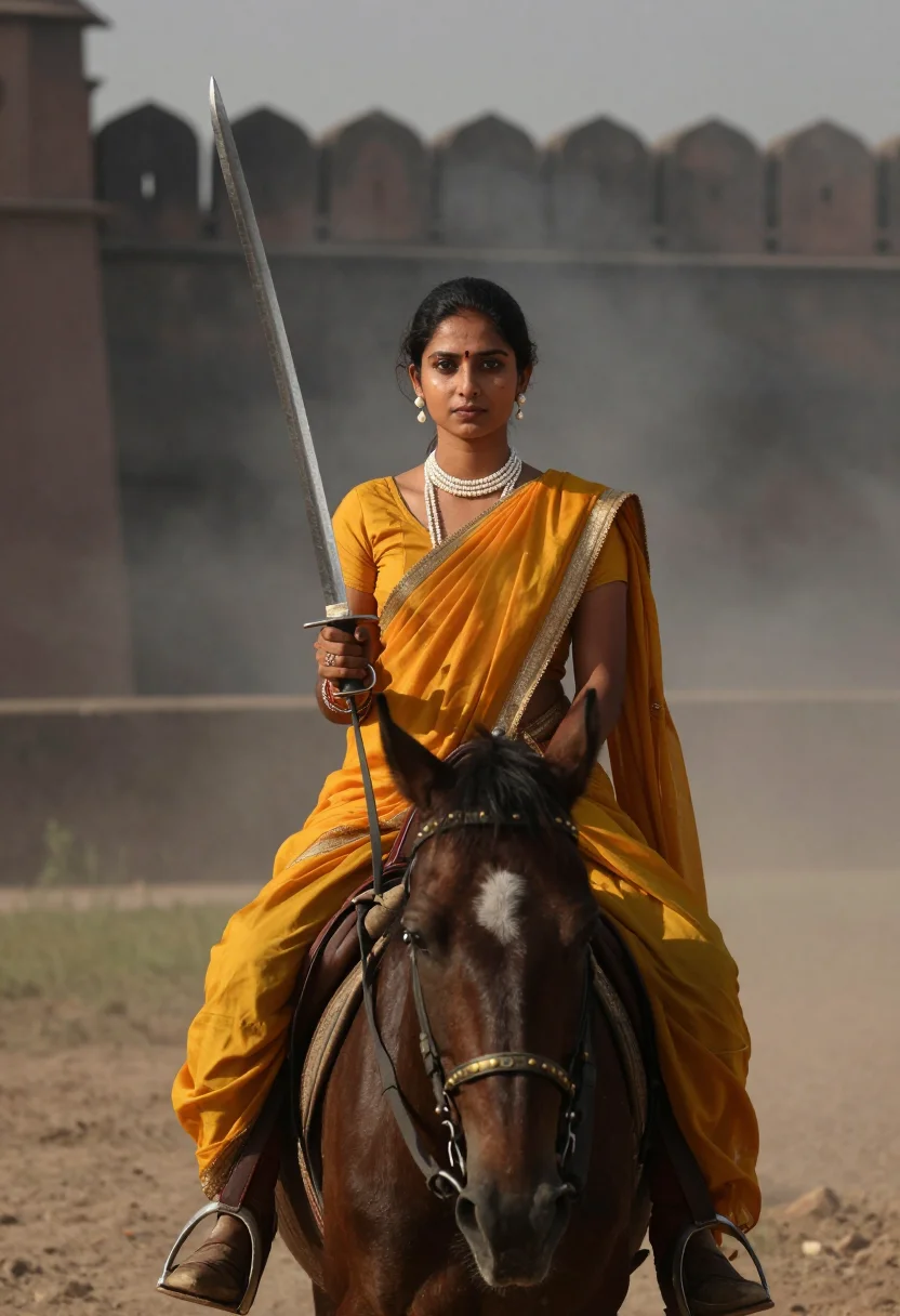 AI rani lakshmibai sample — portrait of a woman, half-length portrait of a North-Indian