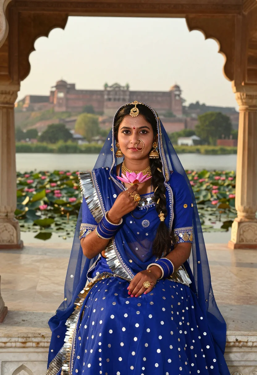 AI rani padmini sample — portrait of a woman, chest-up portrait of a North-Indian Raj