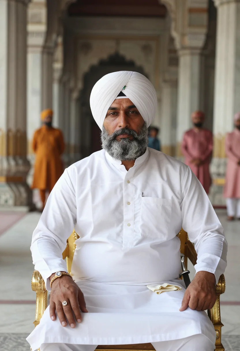 AI ranjit singh sample — portrait of a man, close portrait of a Punjabi man with whea