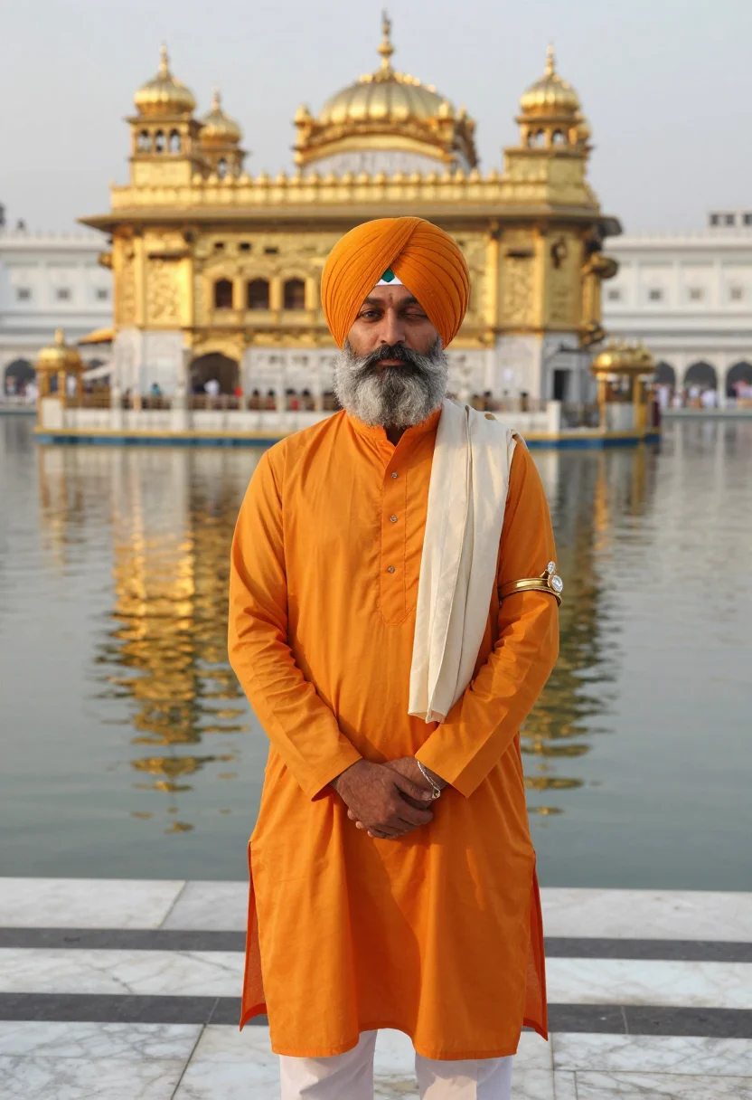 AI ranjit singh sample — portrait of a man, close portrait of a Punjabi man with whea