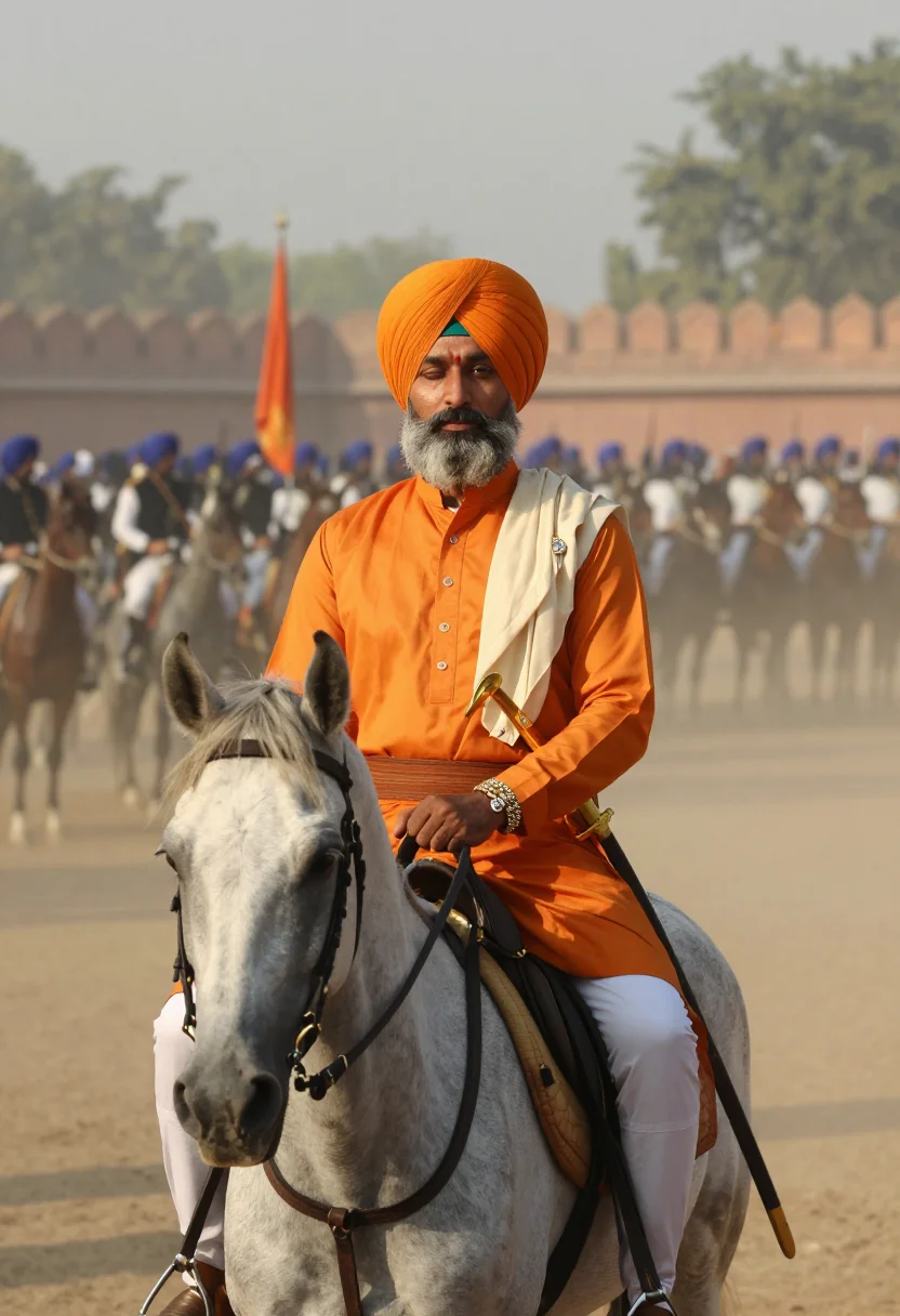 AI ranjit singh sample — portrait of a man, close portrait of a Punjabi man with whea